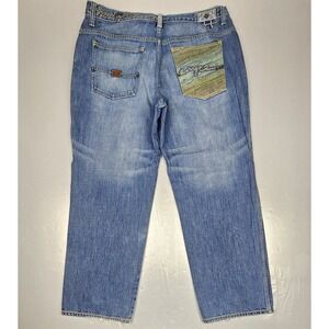 Vintage Enyce Jeans Mens 38x31 Blue Baggy Loose Skater Y2K Hip-Hop Embroidered